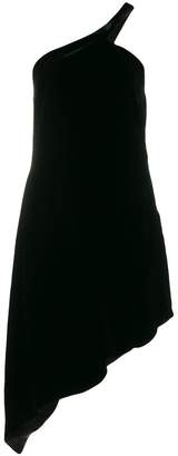 Saint Laurent velvet asymmetric one shoulder dress