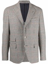 Thumbnail for your product : Eleventy Check-Print Single-Breasted Blazer