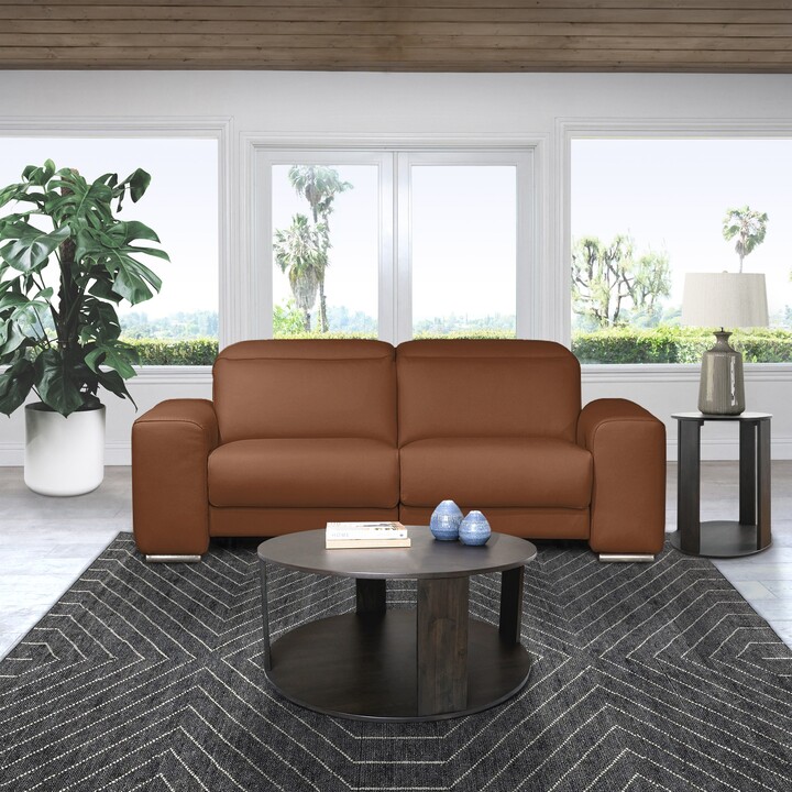 Abbyson Corinna Top Grain Leather Power Reclining Sofa with Power