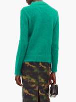 Thumbnail for your product : Rochas Crystal Logo-embellished Mohair-blend Sweater - Womens - Green