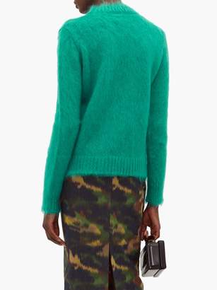 Rochas Crystal Logo-embellished Mohair-blend Sweater - Womens - Green