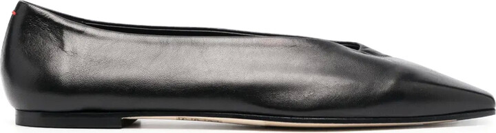 AEYDĒ Betty leather ballerina shoes