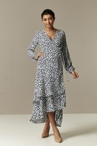 Thumbnail for your product : Wallis Navy Floral Print Tiered Midi Dress