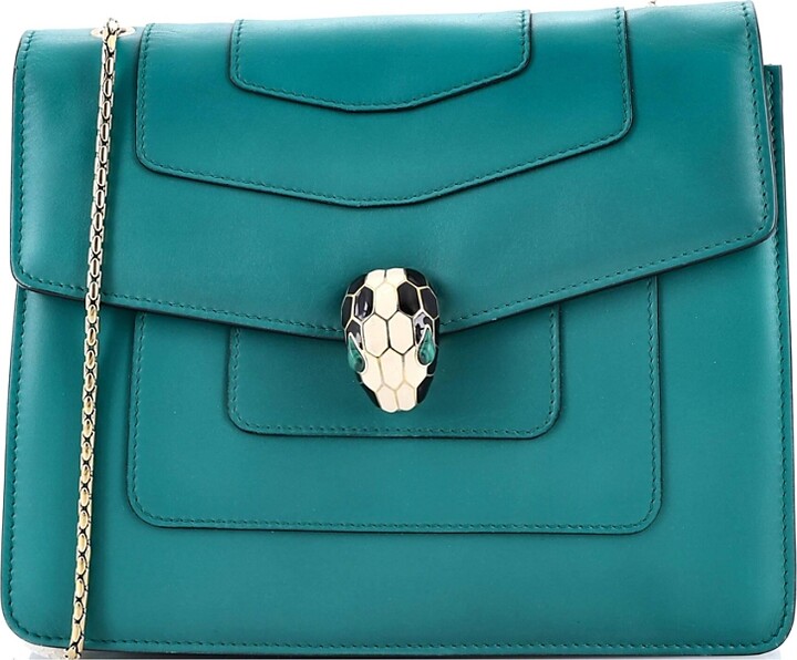 Pre-Owned Bvlgari Medium Serpenti Forever Square Shoulder Bag Leather