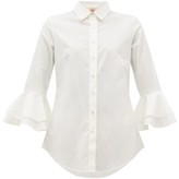 Thumbnail for your product : Le Sirenuse Positano Le Sirenuse, Positano - Nina Trumpet Sleeve Cotton Shirt - White