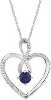 Thumbnail for your product : Kohl's 10k White Gold Sapphire & 1/8 Carat T.W. Diamond Infinity Heart Pendant Necklace