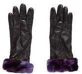 Thumbnail for your product : Neiman Marcus Leather Fur-Trimmed Gloves