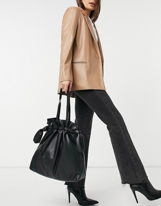 Topshop gathered tote bag in black - ShopStyle