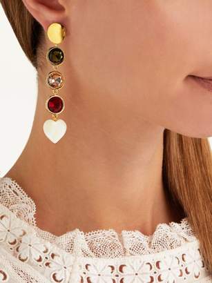 Lizzie Fortunato Nonna Gold Plated Crystal Earrings - Womens - Multi