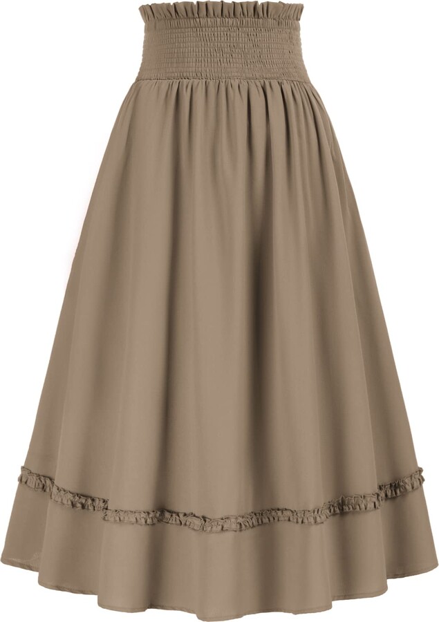 Elasticated Waist KK Fashion Lines Ladies Tartan Box Pleated Skirt 27 Length 
