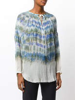 Thumbnail for your product : Raquel Allegra tie-dye peasant blouse