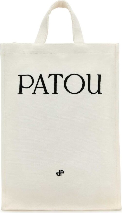 Patou Signature Logo Canvas Tote Bag