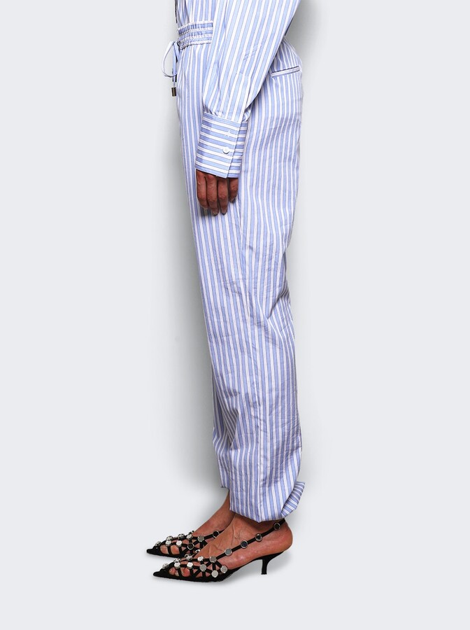 ATTICO Striped Pants White And Navy