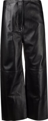 Totême Cropped Leather Trousers
