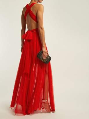 Maria Lucia Hohan Margo Open Back Pleated Tulle Dress - Womens - Red