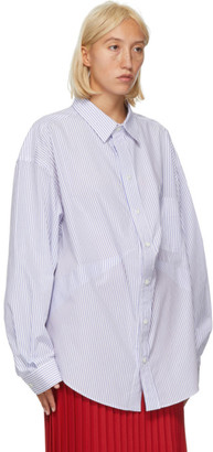 Balenciaga Blue and White Stripe Swing Shirt