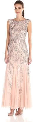 Adrianna Papell Sleeveless Beaded Gown with Godets 91908220