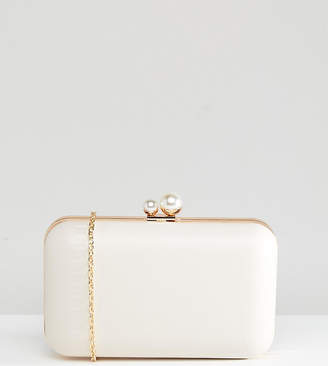 True Decadence Box Clutch Bag With Pearl Fastening