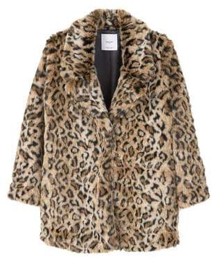Mango Outlet Leopard faux-fur coat