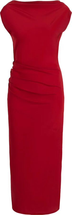 Proenza Schouler Draped Cowl-Neck Midi Day Dress