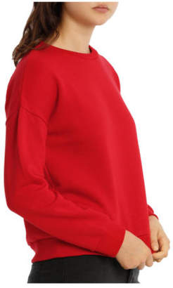 Miss Shop NEW Essentials Long Sleeve Basic Crew Neck Sweat Red