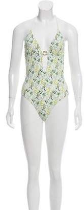 Tory Burch Floral Print Halter Swimsuit w/ Tags