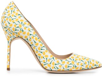 yellow closed toe pumps