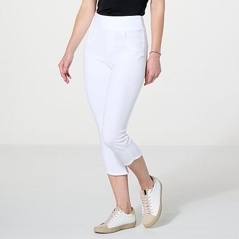 Hue Game-Changing Denim Capri - White - Size 3X