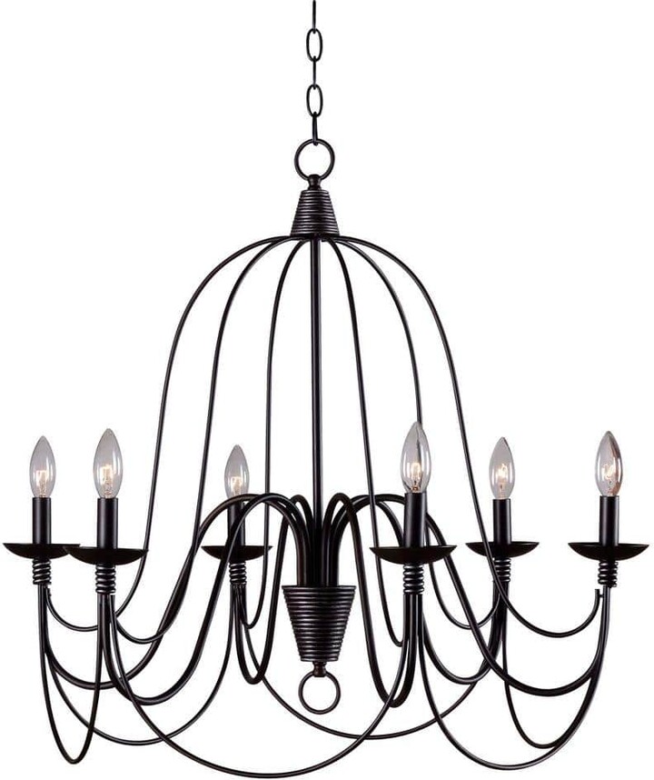 Kenroy Home Pannier 6-Light Oil Rubbed Bronze Candle Circle Chandelier