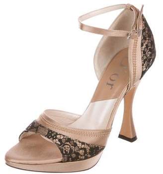 Christian Dior Satin Ankle Strap Sandals