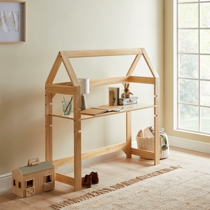 Dunelm Kid's Natural Adjustable Shelving Unit Desk Brown ShopStyle