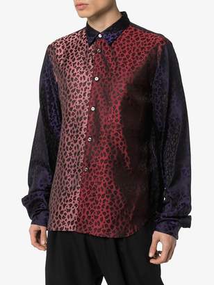 Comme des Garcons Homme Plus paneled leopard print shirt