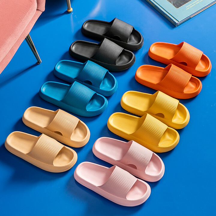 PICKSUMMER Women Thick Platform Cloud Slippers Summer Beach Eva Soft Sole Slide Sandals Leisure Men Ladies Indoor Bathroom Anti-slip Shoes