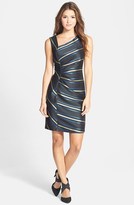 Thumbnail for your product : Halogen Zip Detail Metallic Stripe Dress (Regular & Petite)