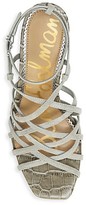 Thumbnail for your product : Sam Edelman Daffodil Ankle-Wrap Croc-Embossed Leather Sandals