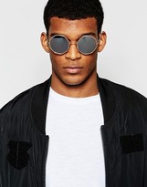 Thumbnail for your product : ASOS Round Sunglasses In Rose Gold With Octagon Wire Frame