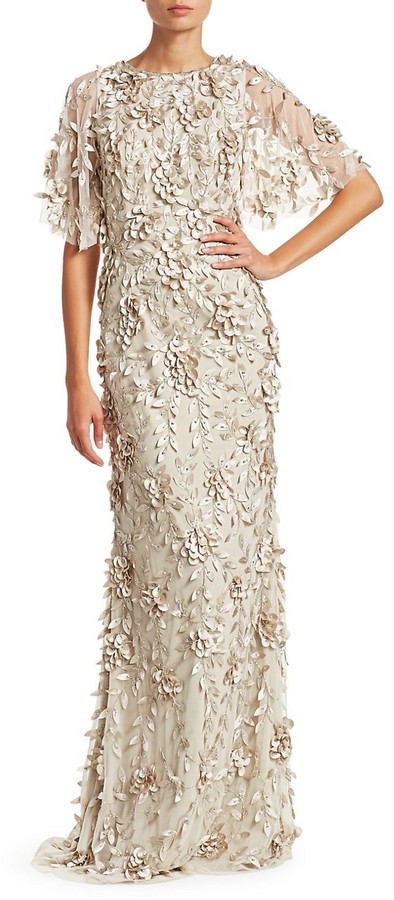 Theia flutter sleeve gown Clearance