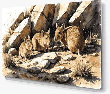 Millwood Pines Wildlife Rock Hyrax Beige Metal Wall Art