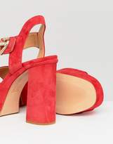 Thumbnail for your product : Love Moschino Heart Buckle Heeled Platform Sandal