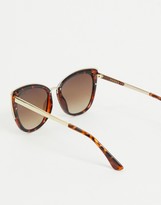 Thumbnail for your product : Quay Honey oversized cat eye sunglasses in tortoise