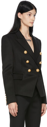Balmain Black Jersey Six-Button Blazer