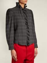 Thumbnail for your product : Etoile Isabel Marant Dules Ruffled Cotton Twill Shirt - Womens - Grey