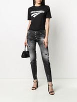 Thumbnail for your product : DSQUARED2 Distressed Zipped Ankle Skinny Trousers