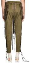 Thumbnail for your product : Saint Laurent Women's Cotton-Linen Twill Lace-Up Pants - Green