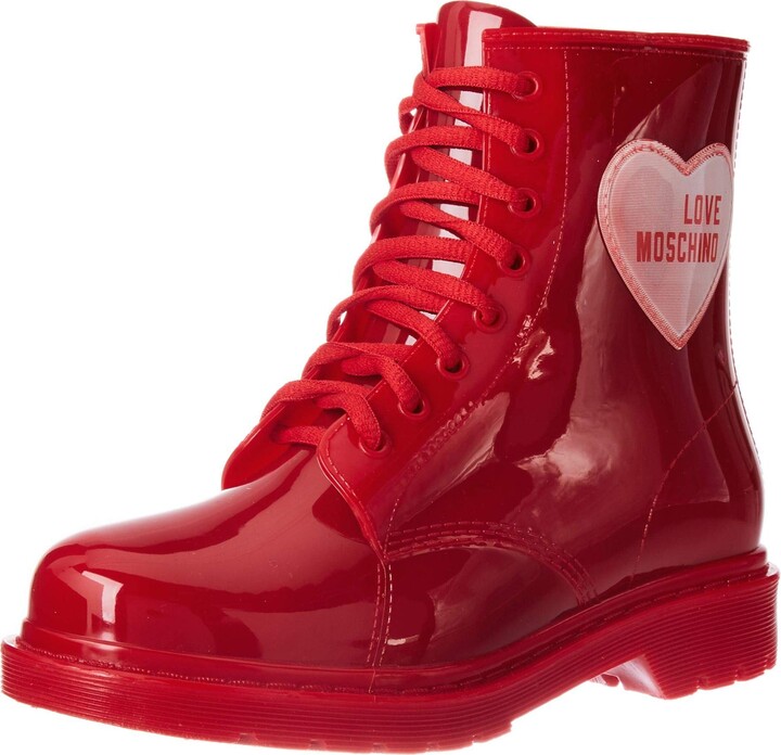 Love moschino red boots Clearance