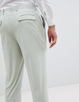 ASOS DESIGN Tapered Smart Pants In Sage Green Velvet
