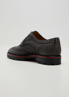 Christian Louboutin Men's Chambeliss Red Sole Leather Derby Shoes