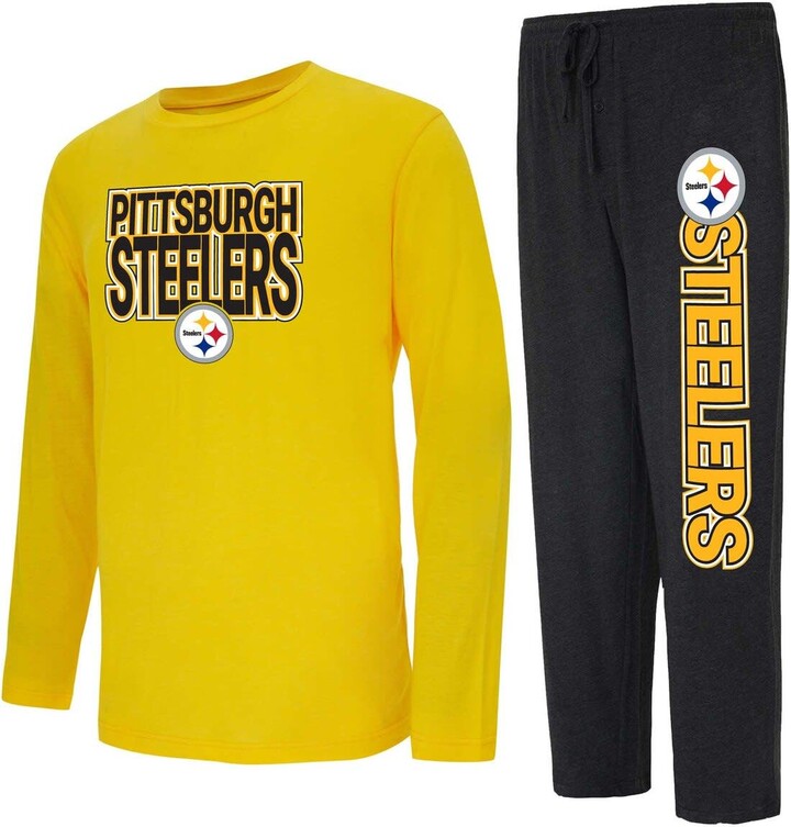 Men's Concepts Sport Black/Gold Pittsburgh Steelers Meter Long Sleeve T