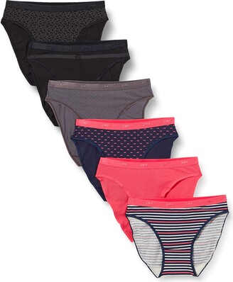 Pack of 3 pairs of Les Pockets DIM Girl red & printed knickers