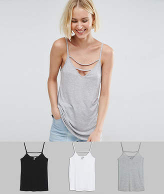 ASOS The Ultimate Cami With Caging Detail 3 Pack